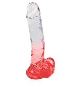 Alternative view of Dildo translucido con testiculos y chupa