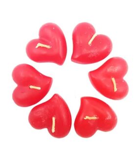Velas corazón pequeñas  x 6 Und