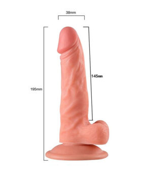 Dildo con testículos y chupa 19cm