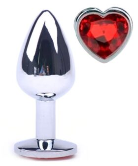 Plug anal joya corazón metálico grande